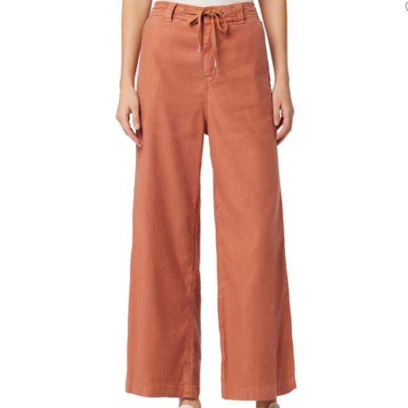 Hudson Drawstring Wide Leg Cropped Pants – Rust, Size 30 - Picture 1 of 7